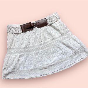 Vanity white lace eyelet skirt, XL